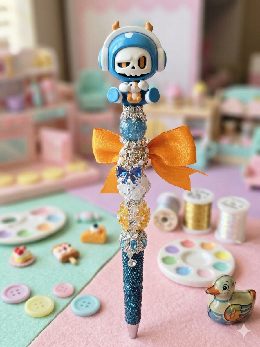 Mr. Bones Rhinestone Pen with Extender