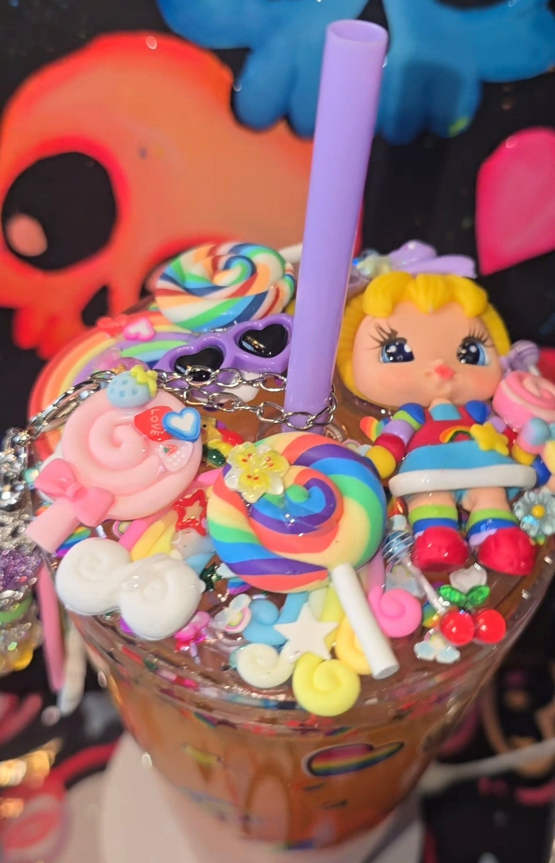 Rainbow girl with decorative lid