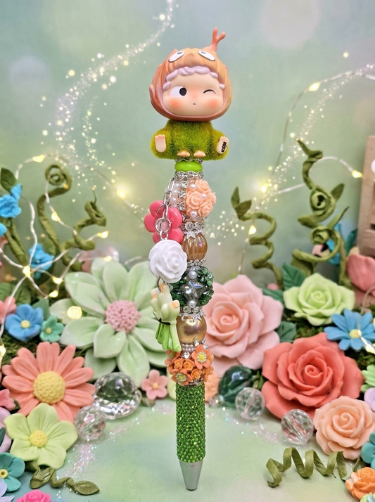 Brown and Green Fuzzy Ozai Pen