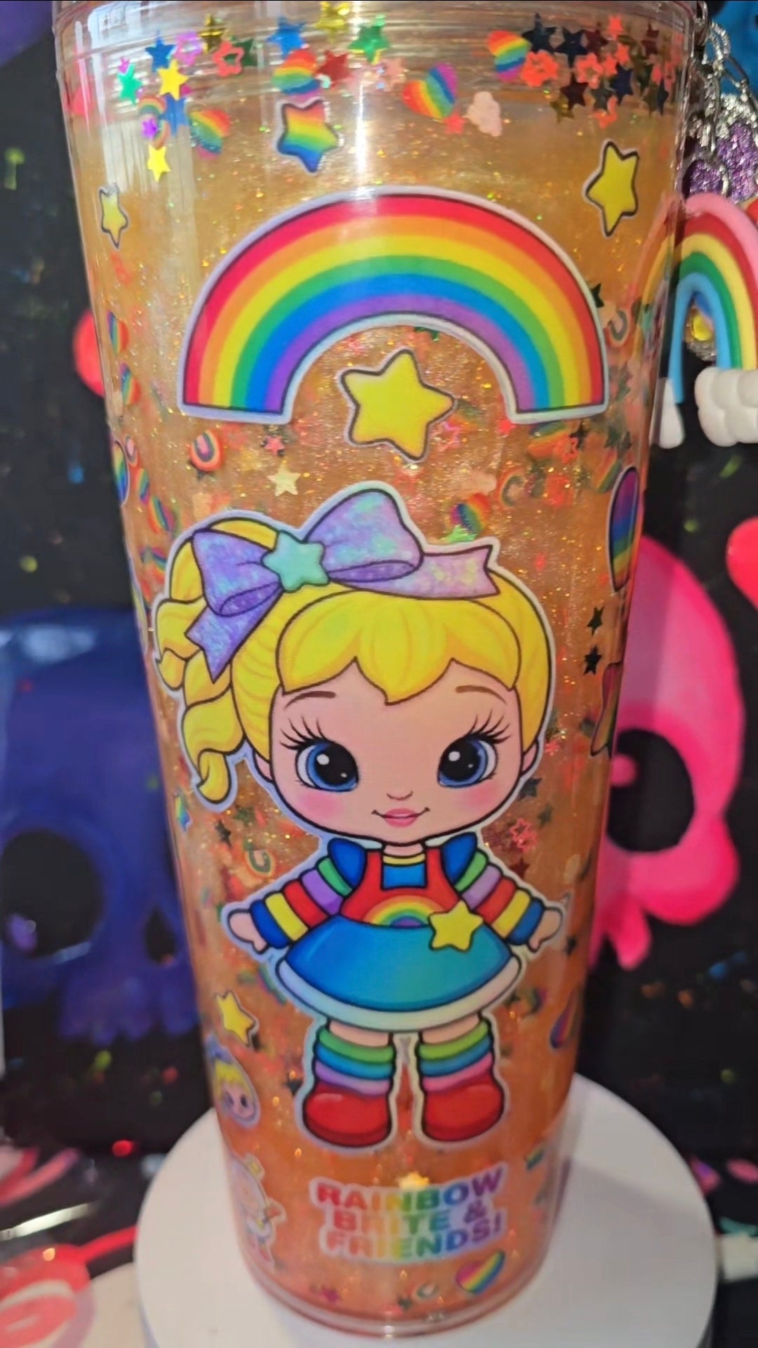 Rainbow girl with decorative lid